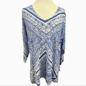 Lilly Pulitzer Jameson Blue Crush Open Waters Linen Sweater M/L
